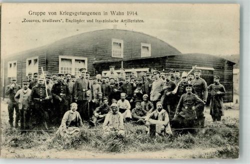 Köln Wahn 711 1915 WK I Kriegsgefangenlager Baracken 1914 "Zouaves tirailleurs" Engländer u. Franzosen Kr. Sreie 3 Nr.3