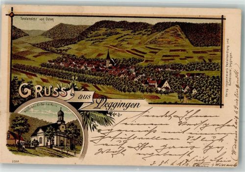 Deggingen 1900 Lithographie Wallfahrtskirche Ave-Maria