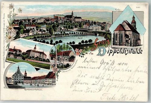 Dippoldiswalde 1904 Steinbruch-Gasthaus Marktplatz Rathaus Amtsgericht