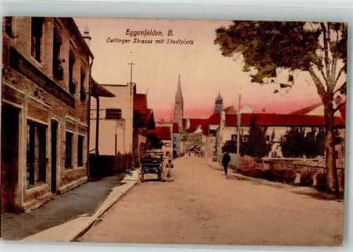 Eggenfelden 1921 Oettinger Straße Stadtplatz Pfarrkirche Inflationsporto 30 Reichspfennig