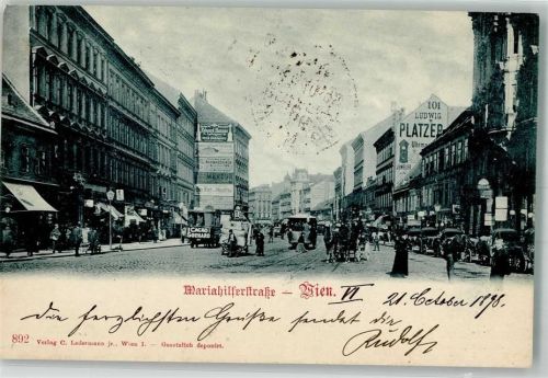 Wien 1898 Mariahilferstraße Straßenbahn