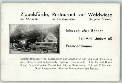 Zippelsförde Gasthaus zur Waldwiese Transporter mit Segelboot-Hänger