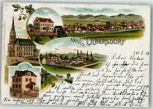 Olbersdorf 1903 Kais. Postamt Kaltenstein Niederolbersdorf Bahnpost Oybin-Zittau Zug 2626