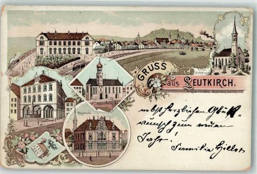 Leutkirch 1899 Rathaus Post Dreifaltigkeitskirche Kirche St. Martin