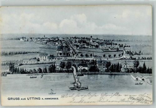 86919 W8919 Utting a. Ammersee 1908 - Ammersee Dampferanlegestelle