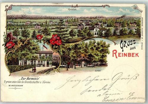 Reinbek 1901 Gasthaus Etblissement "Zur Harmonie" Gartenwirtschaft