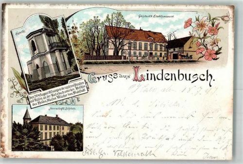 Liegnitz 1897 Geisert's Etablissement Lindenbusch Herrschaftl. Schloß Kapelle