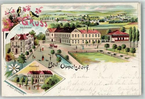 Bad Oppelsdorf 1903 Albrechtbad Villa Schröter Vögel Hotel Bad Oppelsdorf