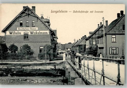 Langelsheim 1909 Bahnhofstraße Gasthaus zur Sonne Innerste