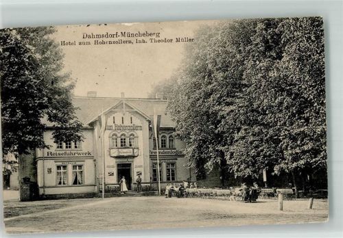 15374 O1278 Müncheberg 1917 Foto AK Hotel zum Hohenzollern Gartenwirtschaft