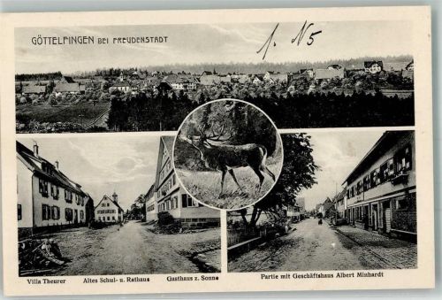 Göttelfingen Röhrender Hirsch Villa Theurer Schul- & Rathaus Gasthaus zur Sonne Dorfstraße