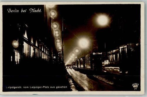 Neukölln 1926 Leipzigerstraße Straßenbahn Nachtaufnahme Serie Berlin bei Nacht