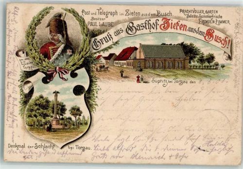Süptitz 1900 Schlacht bei Torgau-Denkmal Gasthaus Zieten