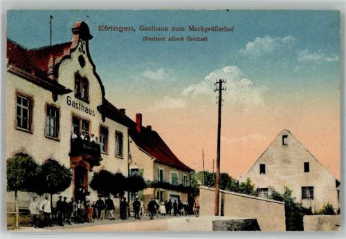 Efringen-Kirchen Bahnpost Frankfurt Cassel Zug 931 9.10.25 Gasthaus zu Markgräflerhof