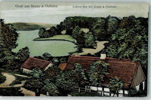 Kreuz Krzyz Wielkopolski 1915 Foto AK Lubowsee Feldpost WK I
