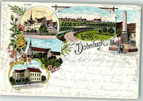 Doberlug-Kirchhain 1899 Schloss Schule Kriegerdenkmal