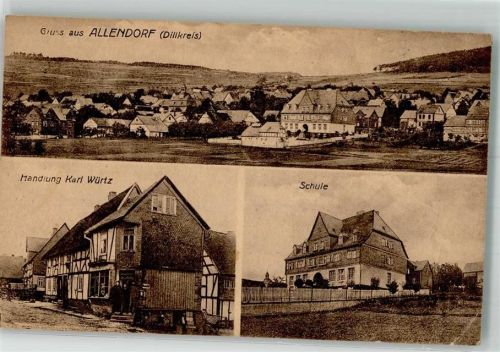 Allendorf 1918 Handlung Würtz Schule Stempel AK-Archiv Deusing