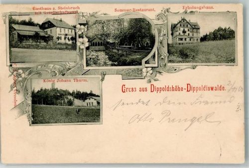 Dippoldiswalde 1900 König Johann-Turm Gasthaus zum Steinbruch Erholungshaus