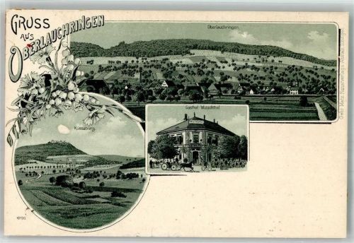 Oberlauchringen Lithographie Gasthaus Wutachtal Küssaburg