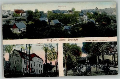 Schönborn-Dreiwerden 1919 Gasthaus Schönborn Gartenwirtschaft