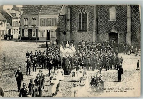 Esquelbecq 1913 Kirche Prozession