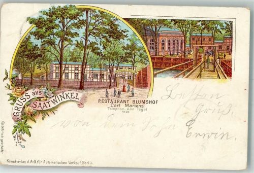 Tegel 1899 Saatwinkel Gasthaus Blumshof Sammliung Wollmann