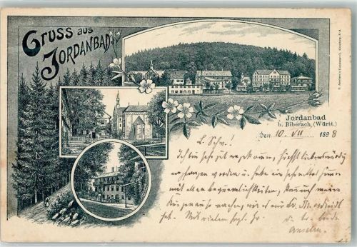88400 W7950 Jordanbad 1898 Lithographie Verläufer Druck um 1890 Therme Jordanbad