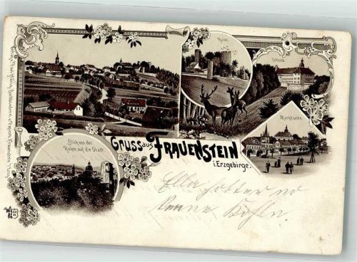 Frauenstein 1900 Vorläufer Ruine Schloß Markt Bahnpost Frauenstein- Verlag Ottmar Zieher-München