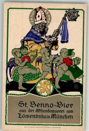 München St. Benno Bier Engel sign. Otto Obermeier