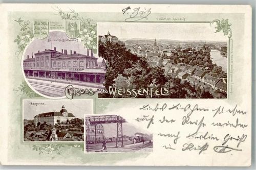 Weißenfels 1901 Bahnhof Schloss