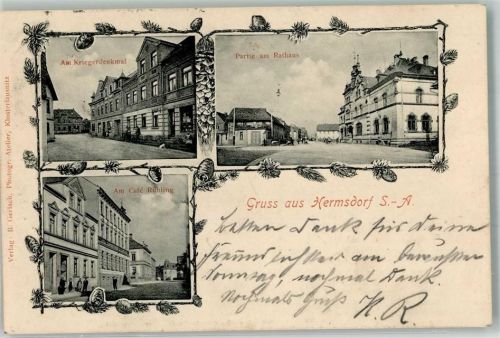Hermsdorf 1916 Am Cafe Rühling Am Rathaus Am Kriegerdenkmal