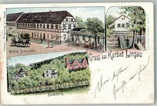 Liegau-Augustusbad 1902 Gasthaus Kurbad Liegau Badeberg