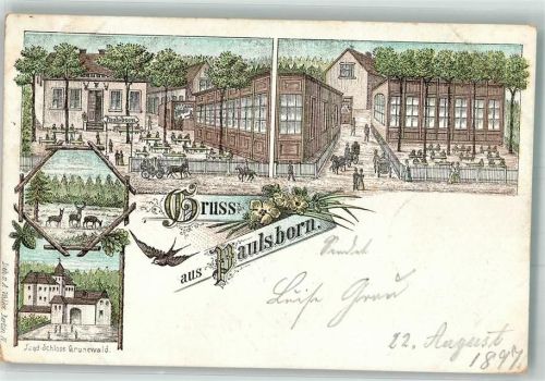Dahlem 1897 Verläufer Druck 1890 - 95 Gasthaus Paulsborn Jagdschloss Grunewald