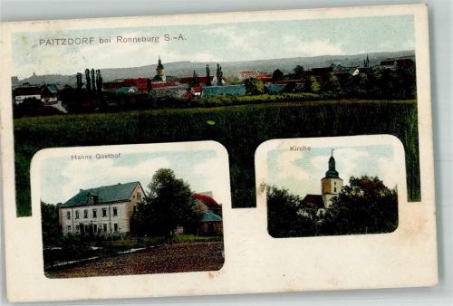 Paitzdorf 1912 Gasthaus Hahn Dorfkirche