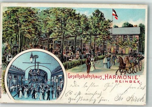 Reinbek 1903 Gesellschaftshaus "Harmonie" Gartenwirtschaft Ballsaal