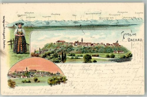 Dachau 1900 Dachauer Volkstracht Alpenkette