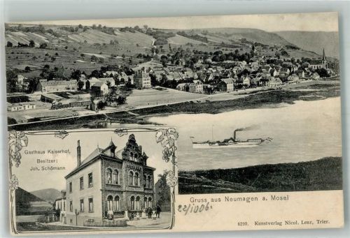 Neumagen 1906 Gasthaus Kaiserhof Mosel Salondampfer