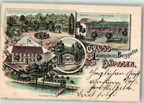 Eldagsen 1899 Spiessbürger-Steg Hotel Lauenstein Kegelbahn Garten-Veranda
