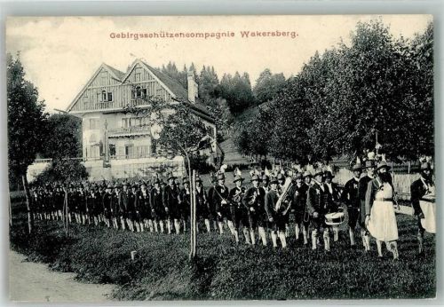 Wackersberg 1906 Gebirgsschützenkompagnie Blaskapelle Gruppenfoto