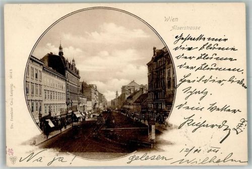 1090 Wien 9. Bezirk, Alsergrund 1904 Foto AK Litfaßsäule Geschäft Alserstrasse