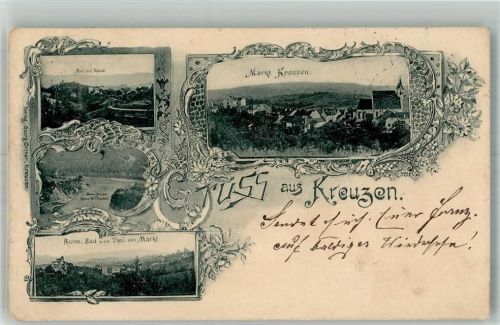 Bad Kreuzen 1898 Burg Ruine Kirche