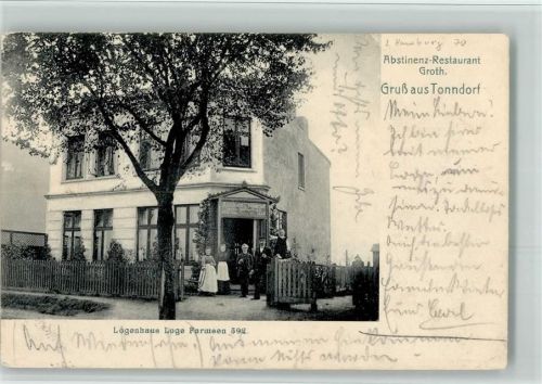 W2000 Tonndorf Loge Farnsen Abstinenz Gasthaus Freimaurer 1911 BOAKC