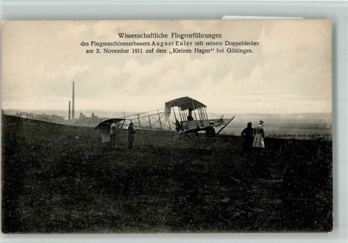 Göttingen Wissenschaftliche Flugvorführung von Euler August im Doppeldecker 1911