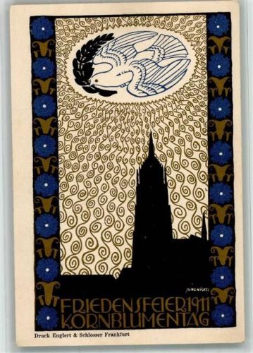 Frankfurt Wiener Werkstätte Jugendstil Friedensfeier 1911 Kornblumentag