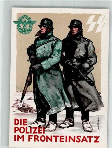 Die Polizei im Fronsteinsatz Tag der Deutschen Polizei 1942 SS Künstlerkarte