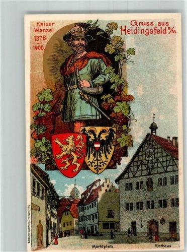 Heidingsfeld Kaiser Wenzel Marktplatz Rathaus Wappen