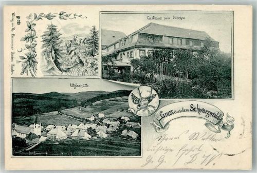 Altglashütten 1901 Gasthaus zum Hirschen Auerhahn Schießscheibe