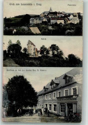 01778 O8246 Lauenstein , Sachs - Schloss Gasthaus zu den drei Linden leicht wellig mit Flecken VS.