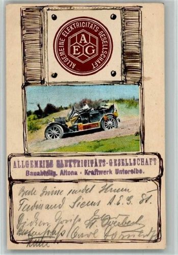 Altona 1913 AEG Allg. Elektrizitäts-Gesellschaft Automobil Werbung
