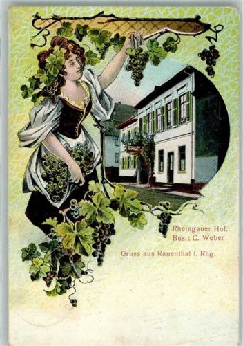 Rauenthal Gasthaus Rheingauer Hof Junge Frau Weintrauben